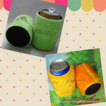 Neoprene Can Cooler, titulaire de bière Stubby, Fluffy Stubby Cooler (BC0008)